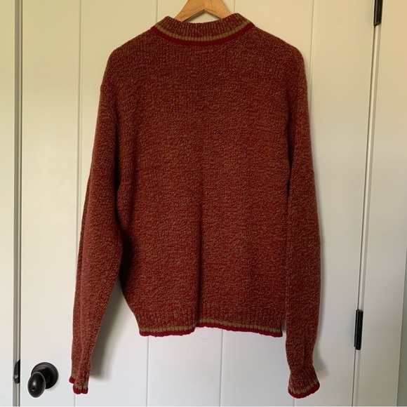 Vintage Van Heusen 100% Shetland Red Wool Sweater - Picture 6 of 7